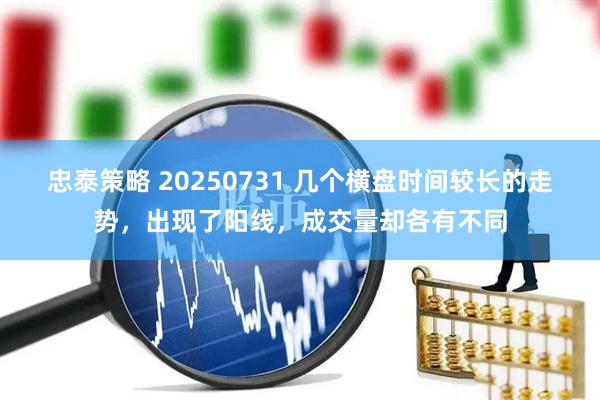 忠泰策略 20250731 几个横盘时间较长的走势，出现了阳线，成交量却各有不同